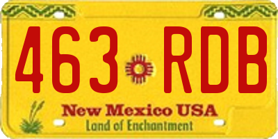 NM license plate 463RDB