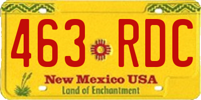 NM license plate 463RDC
