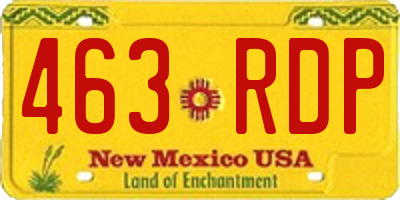 NM license plate 463RDP