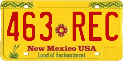 NM license plate 463REC