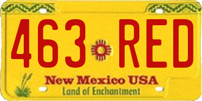 NM license plate 463RED