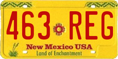 NM license plate 463REG