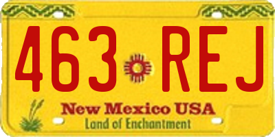 NM license plate 463REJ