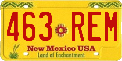 NM license plate 463REM