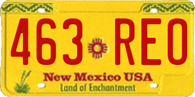 NM license plate 463REO