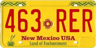 NM license plate 463RER