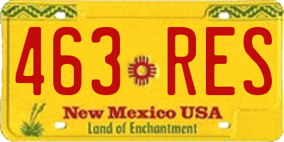 NM license plate 463RES