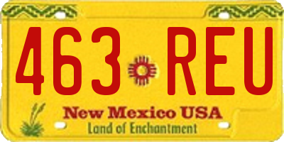 NM license plate 463REU