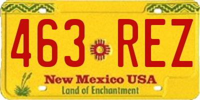 NM license plate 463REZ