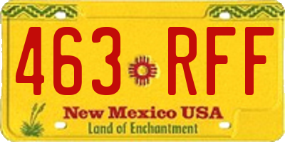 NM license plate 463RFF