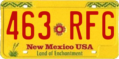 NM license plate 463RFG