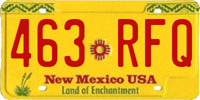 NM license plate 463RFQ