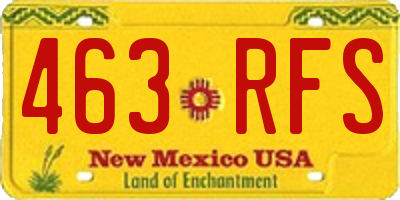 NM license plate 463RFS