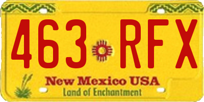 NM license plate 463RFX