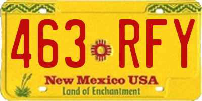 NM license plate 463RFY