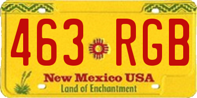 NM license plate 463RGB