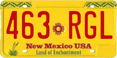 NM license plate 463RGL