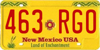 NM license plate 463RGO