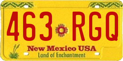 NM license plate 463RGQ