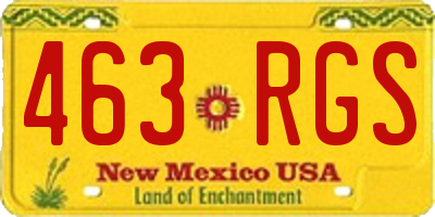 NM license plate 463RGS
