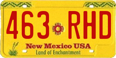 NM license plate 463RHD