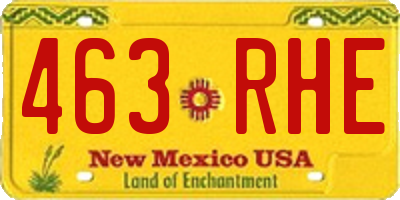 NM license plate 463RHE