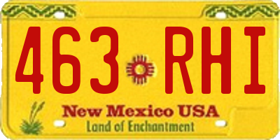 NM license plate 463RHI