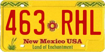 NM license plate 463RHL