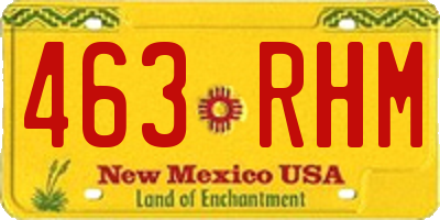 NM license plate 463RHM
