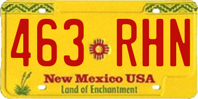 NM license plate 463RHN