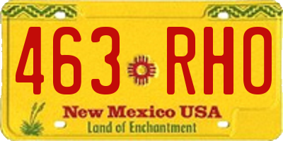 NM license plate 463RHO