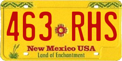 NM license plate 463RHS
