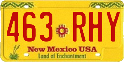 NM license plate 463RHY