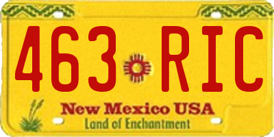 NM license plate 463RIC