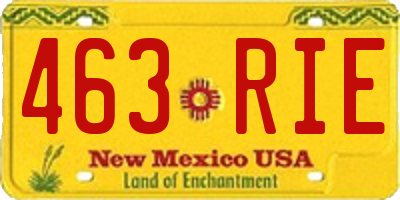 NM license plate 463RIE