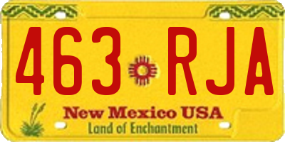 NM license plate 463RJA