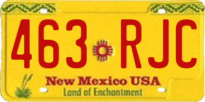 NM license plate 463RJC