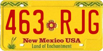 NM license plate 463RJG