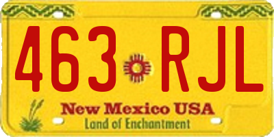 NM license plate 463RJL