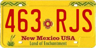 NM license plate 463RJS