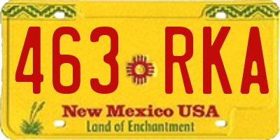 NM license plate 463RKA