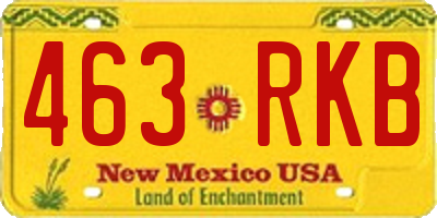 NM license plate 463RKB