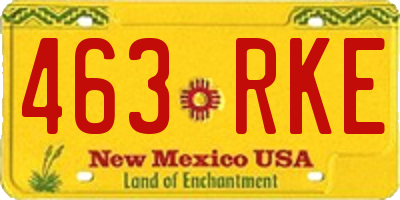 NM license plate 463RKE