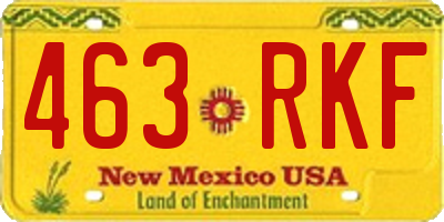 NM license plate 463RKF