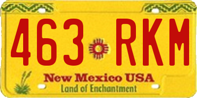 NM license plate 463RKM