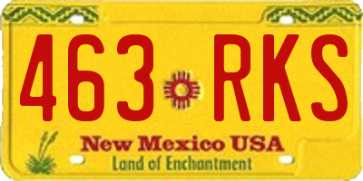 NM license plate 463RKS