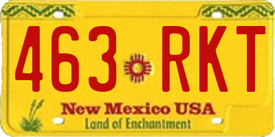 NM license plate 463RKT