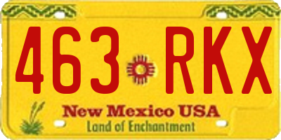 NM license plate 463RKX