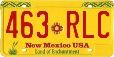 NM license plate 463RLC