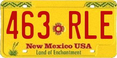 NM license plate 463RLE